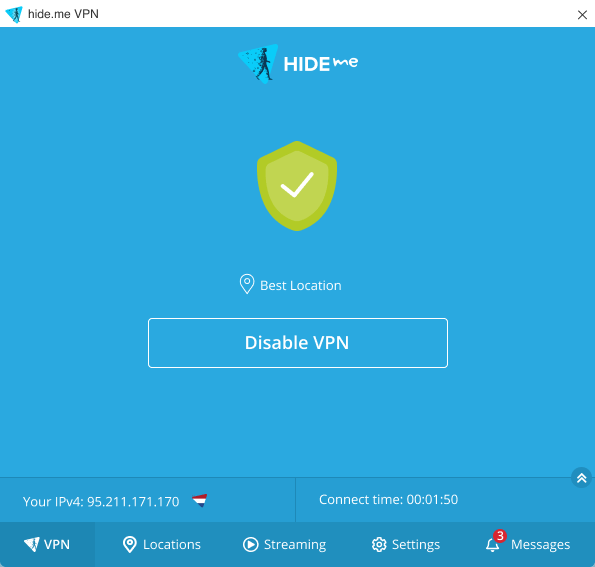 Hide.me screenshot